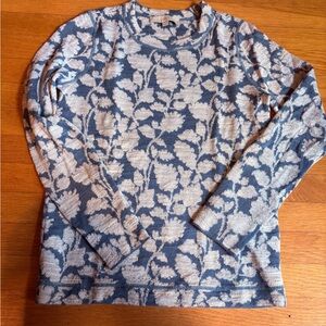 LOFT Blue and White Knit Sweater